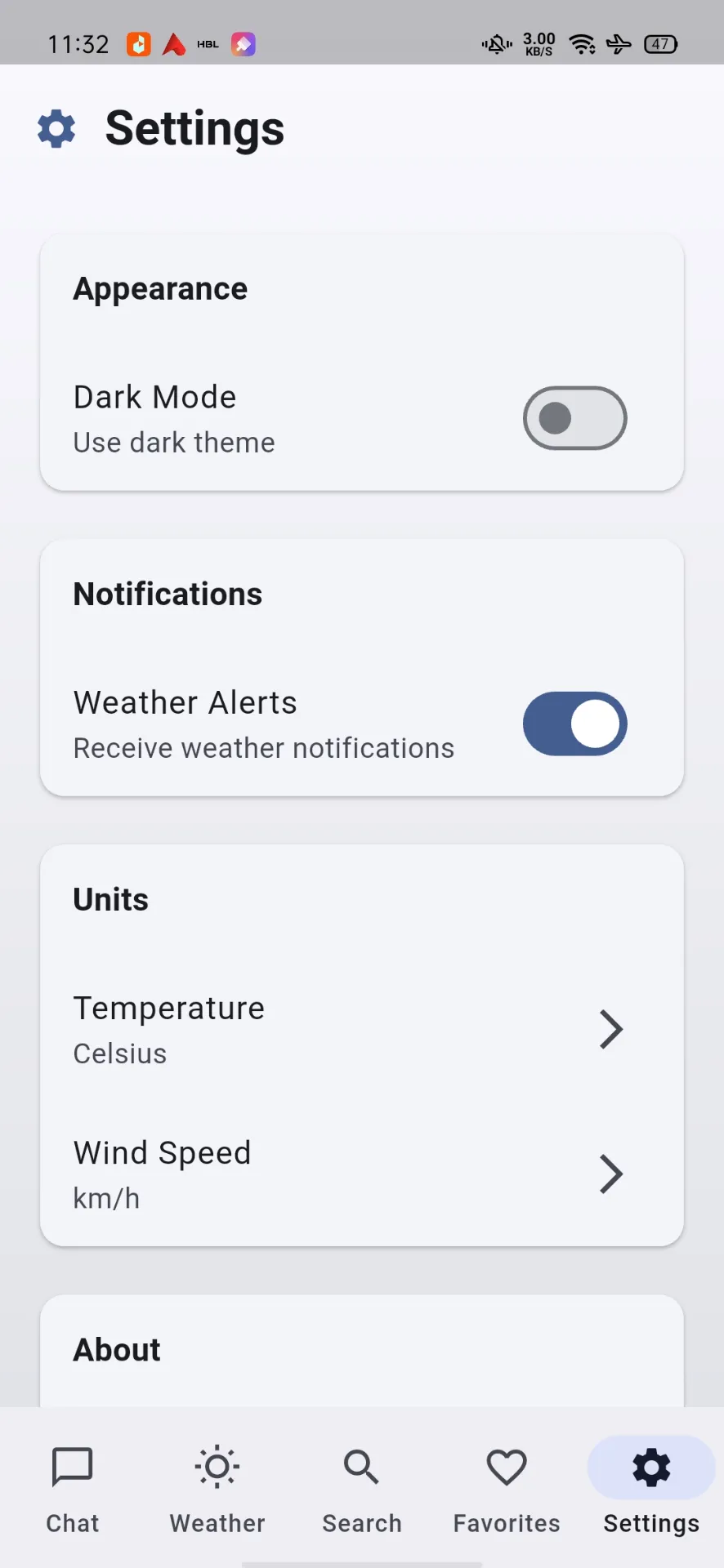 Settings - Appearance & Notifications