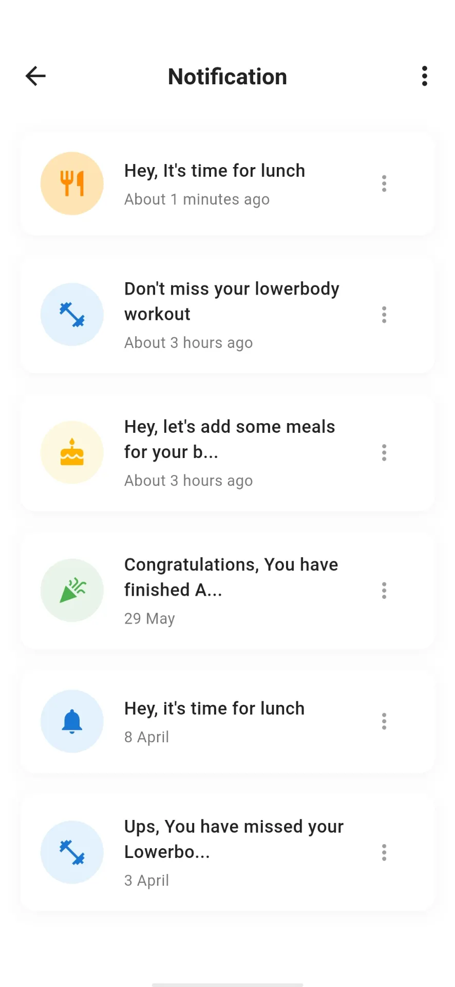 Notifications List