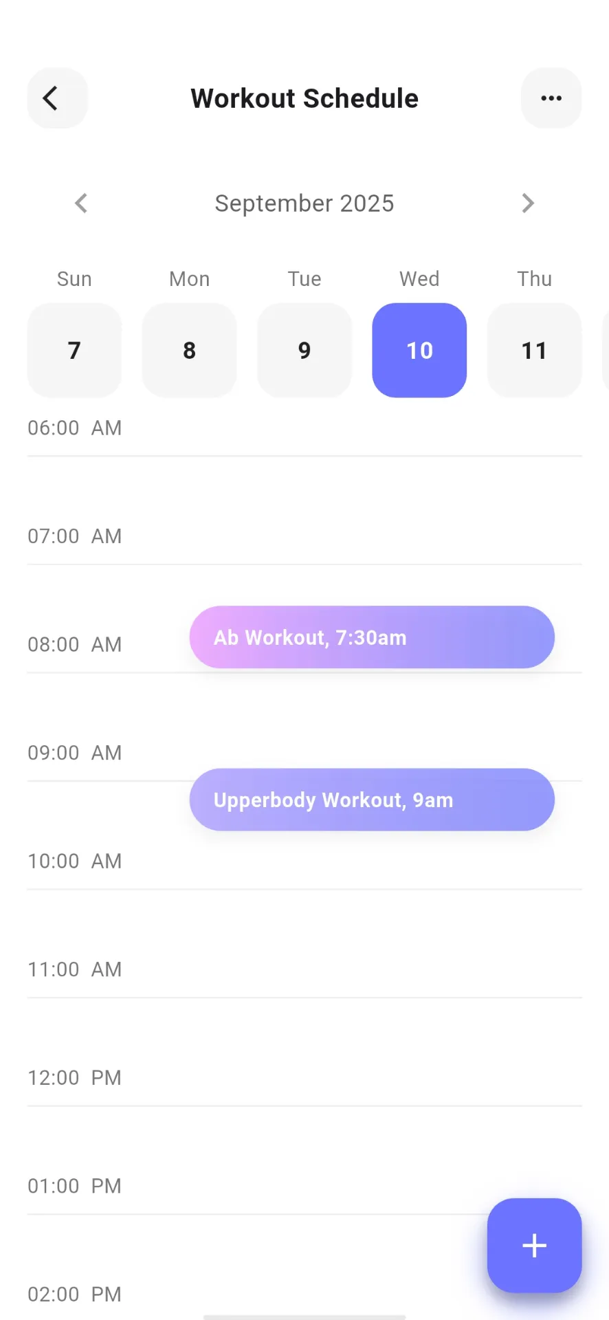 Workout Schedule