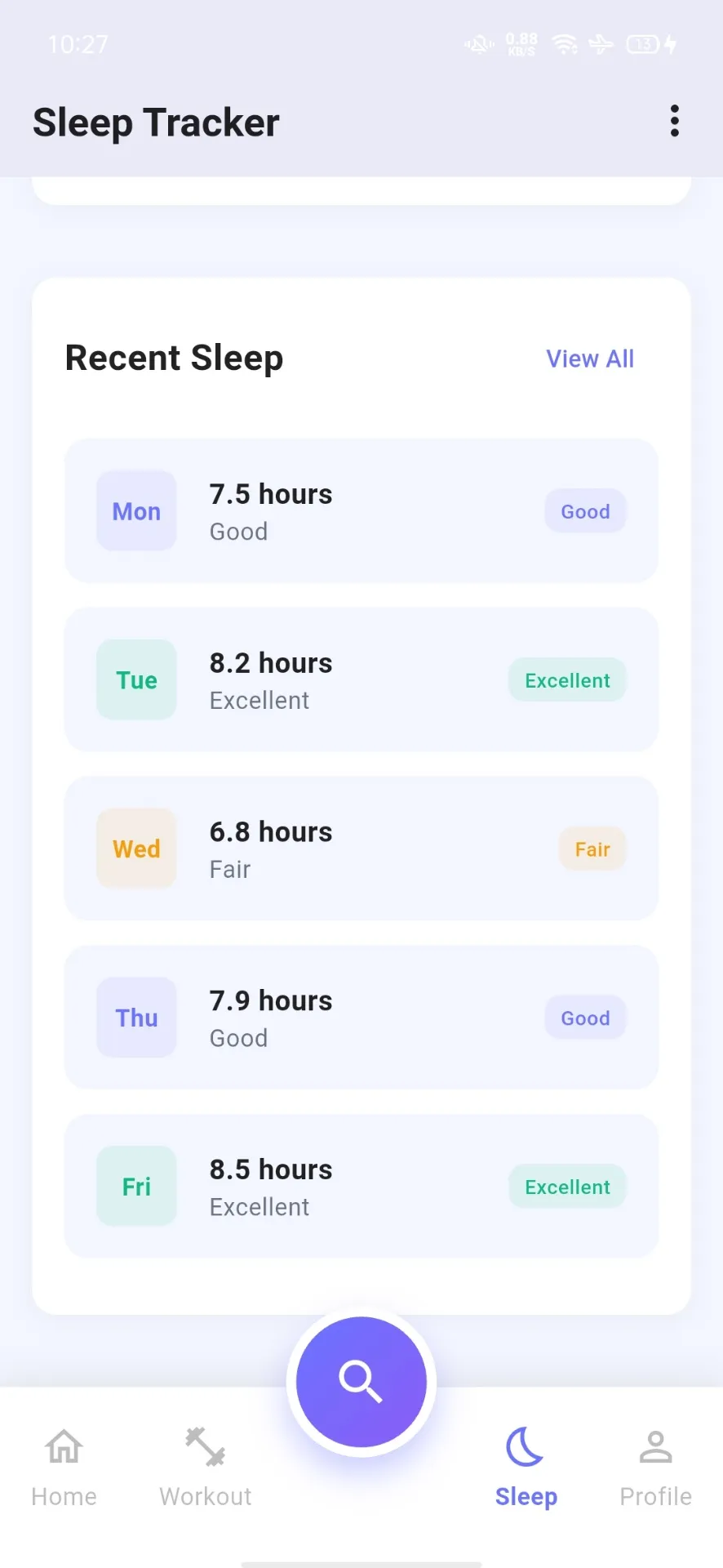 Recent Sleep History