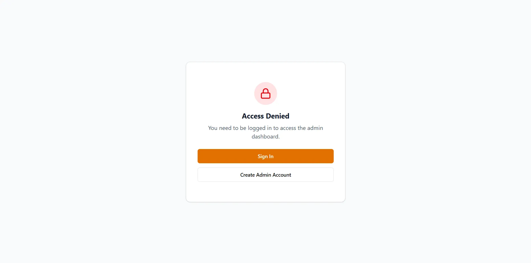 Admin Access Denied